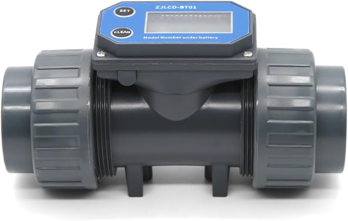 1-1/2inch Electronic LCD Digital Display Flowmeter NPN Turbine Flow Meter PVC Pipe Liquid Water For Farm/Garden Irrigation