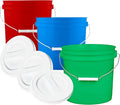 House Naturals 2 Gallon Buckets pails with Lids - Food Grade - BPA Free Plastic containers -(Pack of 3) Made in USA