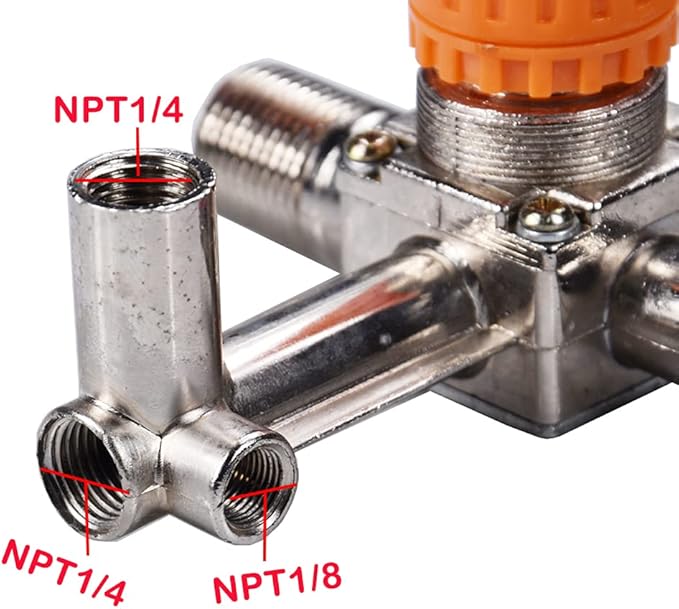 NPT Compressor Manifold Heavy Duty Double Outlet Manifold Air Compressor Fittings for Air Compressor Switch Control Valve Fittings