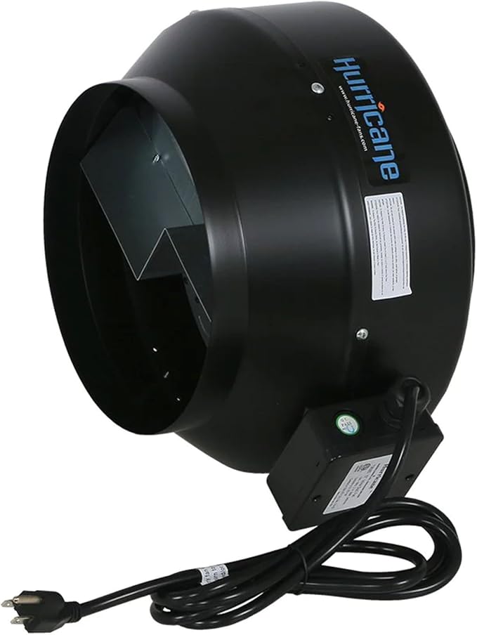 Hurricane Commercial Grade Inline Fan for Phresh & Black Ops Carbon Filters, Ideal-Air Ducting and Clamps and Titan Controls Ventilation Controllers