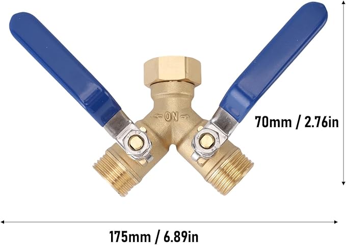 Brass Garden Hose Heavy Duty Brass Garden Hose DiverterY Valve Splitter 3/4in Ergonomic Handle for Easy Water Control Ideal for Home and Use