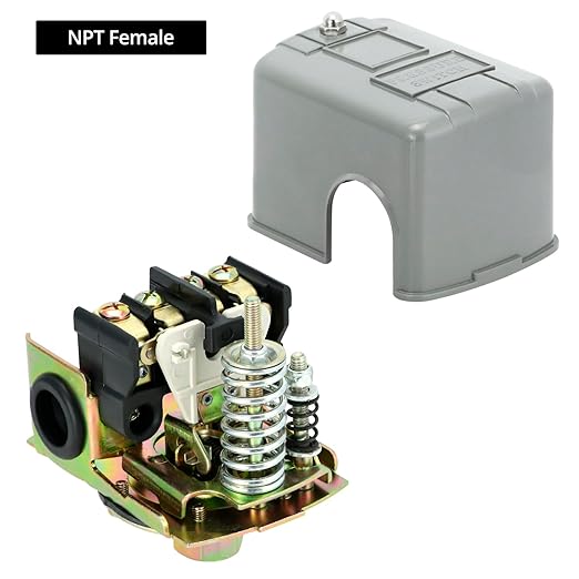 QWORK 30/50 Pressure Switch for Well Pump - 2 Pack Adjustable Cut-in/Out Pressure (30-50 PSI) - 1/4"-18 NPT Female Thread