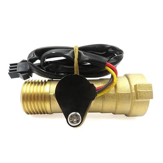 G1/2" Water Flow Sensor Thread Male to Female Brass Switch Hall Effect Liquid Flowmeter Fluidmeter Counter BSP 1-30L/Min（66 mm in Total Length）