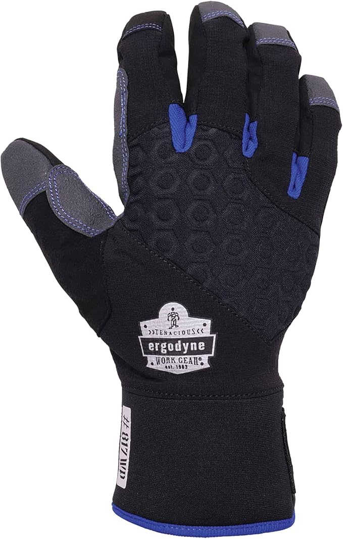 Ergodyne ProFlex 817WP Waterproof Work Gloves, Thermal Insulated, Touchscreen, Reinforced Palms Black, Medium