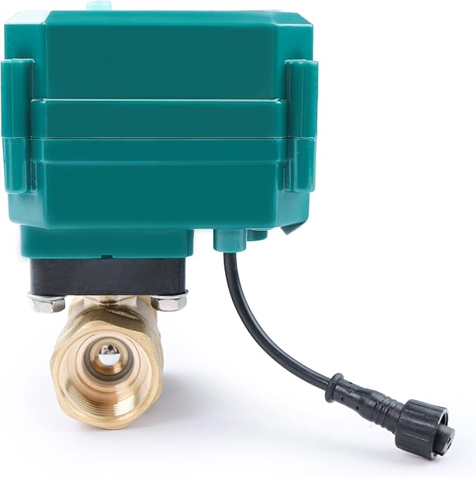 U.S. Solid 3/4" Smart Motorized Ball Valve - Remote App Mobile Control Brass Electrical Ball Valve with Manual Switch, 5V DC USB Connection
