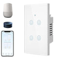 BSEED Smart Light Switch, 4 Gang ZigBee Switch with APP Control and Timer Function, Touch Alexa Remote Compatible with Alexa, Google Assistant, Group Voice Control, Single Pole, White