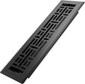 Howeall 2x12 Inches Heavy Duty Walkable Floor Register Easy Adjust Air Supply Lever Floor Vents - Seattle Design - Vent Cover for Home Floor - Matte Black