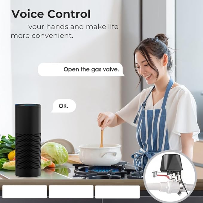 WiFi Robot Waterproof Valve Tuya Smart Remote Control APP Remote Control Water Pipe Gas Wireless Valve Switch US Plug