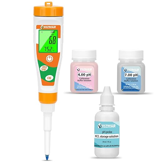 UIUZMAR pH Tester for Food Digital pH Meter for Sourdough Starter and Dough Spear Sensor Food pH Kit Works for Fermented Sausages Cheese Sushi Rice Canned Jam Soapmaking and Other Solid Semi-Solid