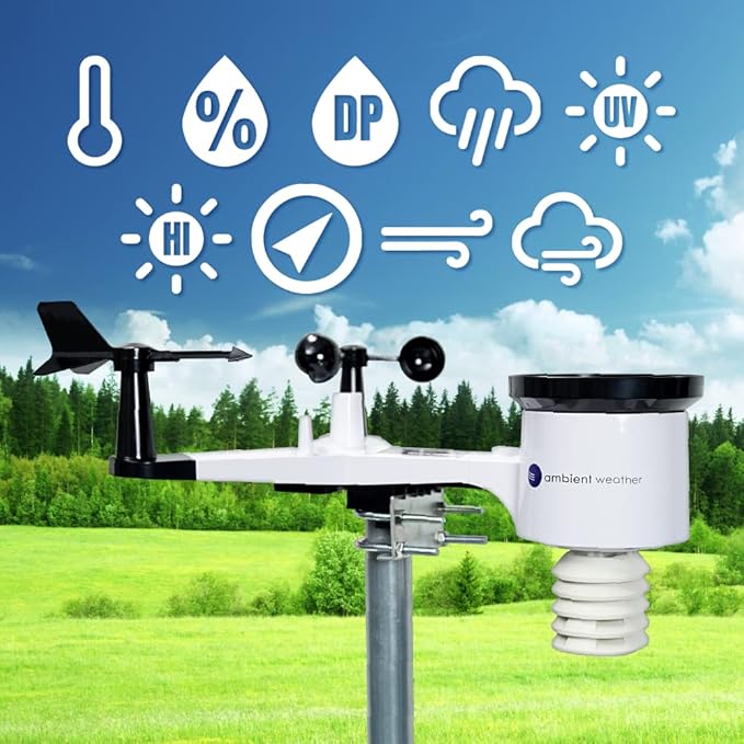 Ambient Weather WS-2000 Storm Bundle - Smart Weather Station for Storm Monitoring w/WiFi Remote Monitoring and Alerts
