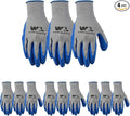Wells Lamont 3 Pair Pack Latex Grip Work Gloves, Medium 133MF, Grey (Pack of 4)