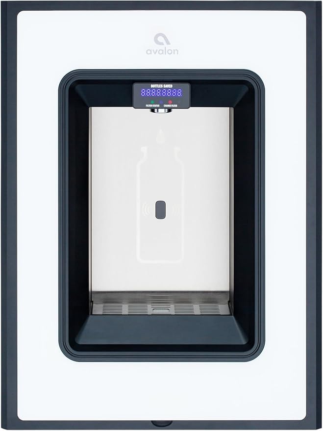 Avalon in-Wall Bottle Filling Station, Sensor Dispensing, Self Cleaning, Digital Bottle Counter Display, Dual Filtration, WiFi Enabled, High Capacity Cooling, White