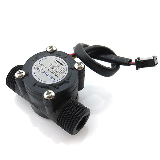 1/2" Water Flow Sensor Food-Grade Switch Hall Effect Flowmeter Fluid Meter Counter 1-30L/min