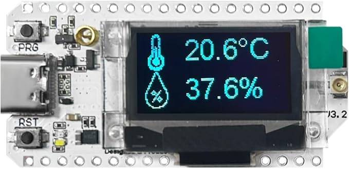 WiFi LoRa 32 V3 ESP32-S3FN8 SX1262 Development Board 902-928MHz Integrated WiFi BLE LoRa with Antenna Onboard 0.96-inch OLED Display for Meshtastic LoRaWAN (WiFi LoRa 32 V3 with Case)