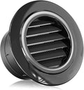 HG Power 4 Inch Soffit Vent, ABS Plastic Round Vent Cover with Built-in Screen Mesh, Black Louver Exhaust Vent for Exhaust Fan, Inline Duct Fan, Bathroom, Kitchen, Garage Use, 100mm