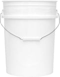 MKS Plastics 5-Gallon Bucket Only – No Lid Included, Made in USA, Food Grade BPA Free Plastic, Heavy Duty Multi-Use, Metal Handle with Grip, Stackable Storage – White, 1 Pack