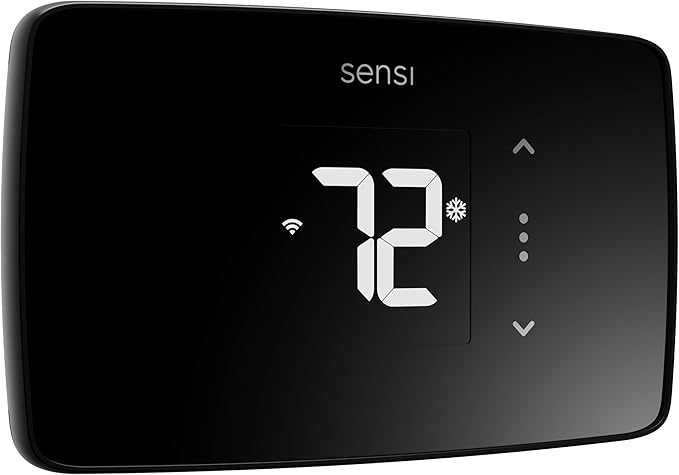 Sensi Lite Smart Thermostat, Programmable, WiFi, Easy DIY, Works With Alexa, ENERGY STAR Certified, ST25, Most Systems C-Wire Not Required, C-Wire needed with Heat/Cool Only & Heat Pump System – Black