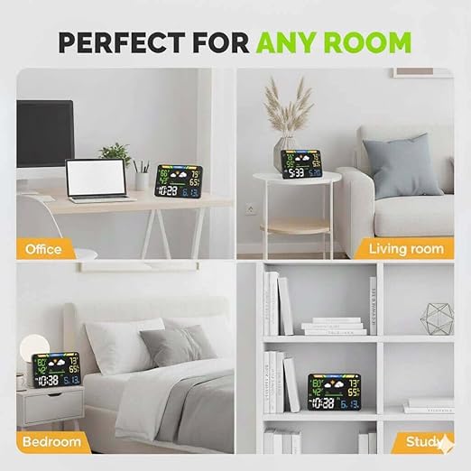 EnvyBox WiFi Weather Station 8.5" LED Display | No App Required, Syncs Weather & Calendar, Dual Power, Privacy Focused, Black