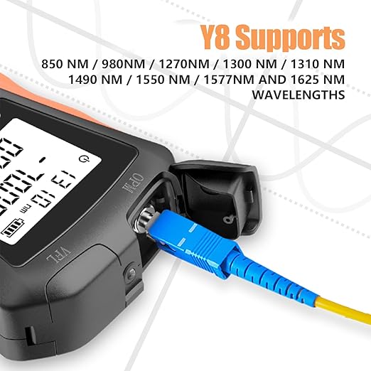 Optical Power Meter with Visual Fault Locator, Fiber Light Meter with Cable Tester Function and Li-ion Battery USB Charge for FC/SC/ST Universal Interface