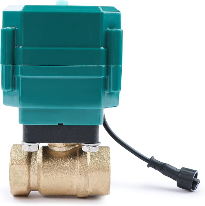 U.S. Solid 3/4" Smart Motorized Ball Valve - Remote App Mobile Control Brass Electrical Ball Valve with Manual Switch, 5V DC USB Connection