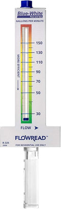 Blue-White FLOWREAD® R-325, 30-150 GPM, Acrylic Flow Meter for 2.50" ID Pipe, accurate flow rate measurement for residential swimming pools