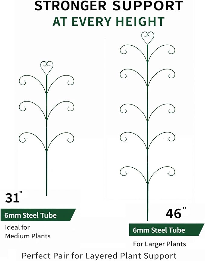 2 Pack Monstera Plant Support Trellis, 31” & 46” Adjustable Steel Plant Stakes for Indoor & Outdoor Use, Plant Trellis for Potted Climbing Plants, Tall Pothos Plant Climber Support for Ivy Pothos Hoya