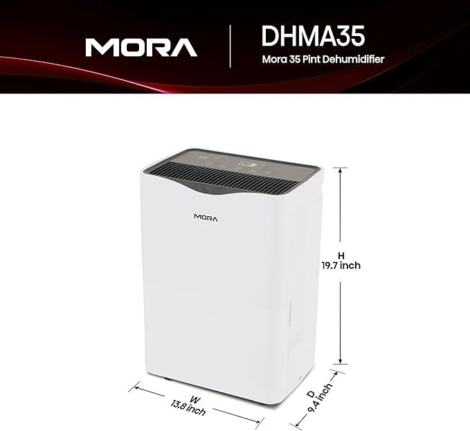 Mora Mora by Hisense 35 Pint Dehumidifier, for Space upto 3,000 Sq. Ft at Home, in Basements and Large Rooms, Energy Star, Quiet Operation,Filter Indicator with Washable Filter, 2 Years Warranty