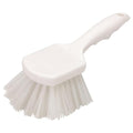 SPARTA Flo-Pac 8" Utility Scrub Brush with 2" Nylon Bristles, Plastic Pistol Grip Handle, Commercial Handheld Cleaning Brush, White