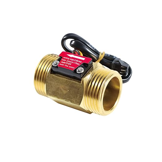 G1" Male Thread Brass Water Flow Sensor Switch Hall Effect Liquid Flowmeter Fluidmeter Counter BSP 2-50L/Min（58mm in Total Length）