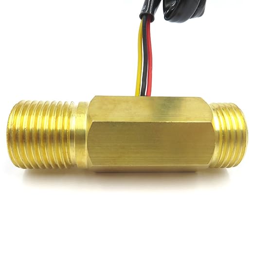 G1/2" Male Thread Brass Water Flow Sensor Switch Hall Effect Liquid Flowmeter Fluidmeter Counter BSP 1-25L/Min（66 mm in Total Length）
