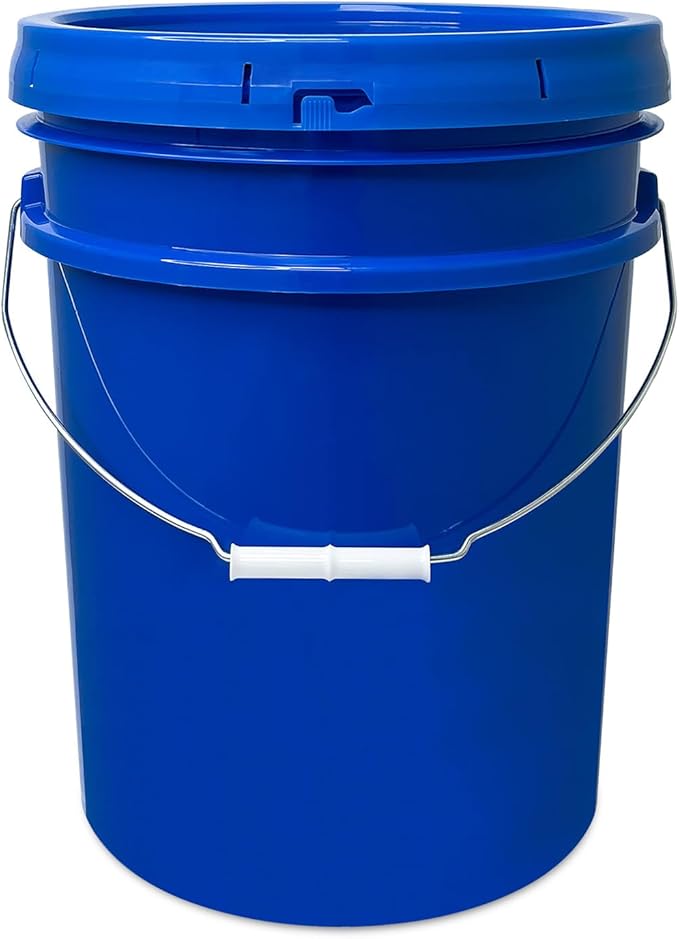 ePackageSupply 5 Gallon Bucket - Food Grade Bucket with Airtight Gasketed Tear Strip Lid, BPA-Free, Heavy-Duty 90 Mil HDPE Plastic Pail, Bulk Storage, Durable Container, Made in USA - Blue, 60 Packs