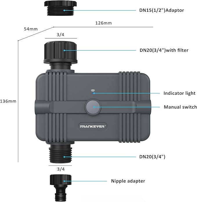 FRANKEVER WiFi Sprinkler Irrigation Timer, Automatic Garden Watering Hose Timer with Upgraded Rain Delay, Compatible with Alexa & Google Assistant, Outdoor No Hub Needed for Lawn Yard Watering