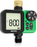 RESTMO Oversized LCD Sprinkler Timer for Outdoor Hose Faucet, Up to 11h59m Programmable Watering Timer for Soaker Hose, Filling, Misting with Brass Inlet, Rain Delay/Manual/Automatic Irrigation System