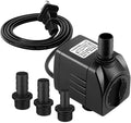 SongLong Submersible Pump 400GPH (1500L 25W) Ultra Quiet with Over Heating Protection 6.5ft High Lift for Fountains, Hydroponics, Ponds, Aquariums & More…