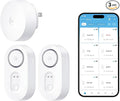 GoveeLife Upgraded Smart Water Leak Detector 1s with 1804 ft Ultra-Long Range, WiFi Water Sensor with SMS/Email/APP Push and Sound Alarm, 5-Year Battery Life, Suit for Home, Basement, Kitchen, 2 Pack