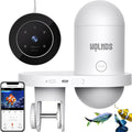 WiFi Automatic Fish Feeder with 2.5K Camera, Smart App-Controlled Timer, Precision Visual Fish Feeder Dispenser for Saltwater/Freshwater/Betta Tanks, 24/7 Time Monitoring for Vacation Feeding