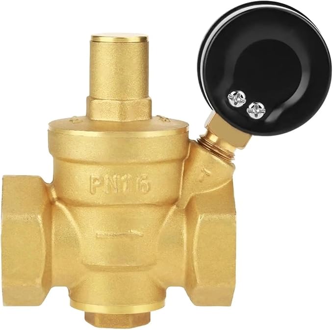 Adjustable Brass Water Pressure Reducer DN25 Regulator with Gauge Meter - Relief Valve for Efficient Water Flow Control