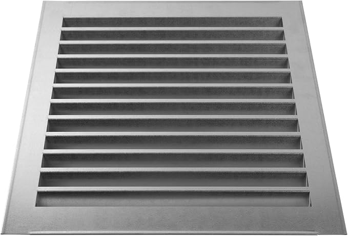 12" x 12" Inch Galvanized Steel Vent Cover - Square Industrial Air Vent Louver for Wall, House, Garage - Wire Screen Mesh Louver Grille - Soffit Exhaust Vent, Dryer Vent Cover
