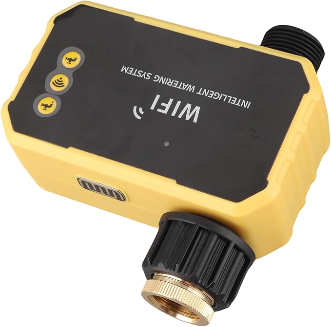 ITEFDTUTNE WiFi Solar Sprinkler Timer, Automatic Watering Valve Controller with Rain Sensor and App Control, for Villas Balconies Rooftop Gardens