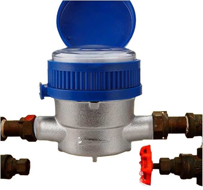 Male Thread Water Flow Sensor Smart Water Meter E-Type Digital Display Pointer Counter Water Meter Flow Measuring Instruments with Copper Fittings