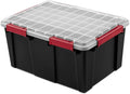 Waterproof Dustproof 20 Gal Gasket Tote, IP68-Rated Plastic Storage Bin with Clear Lid, for Basement, Garage, and Attic
