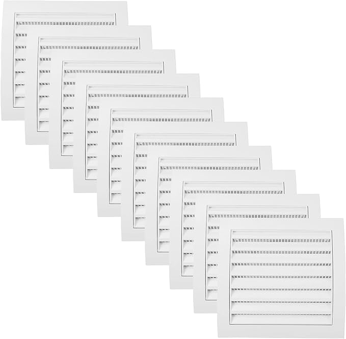 Vent Systems 4'' Inch White Pack of 10 Air Vent Cover Dryer Vents and Bathroom Exhaust Vents Pipe, Louvered Dryer Vent Cover - Exhaust, Supply Air Register Grille with Flange