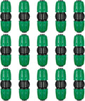 15 Pcs 1/2 Inch Irrigation Tubing Coupling Fittings Connectors, (1/2" ID x0.6-0.63" OD) Drip Line Couplings Anti-Drop Barbed Coupler Connectors for 1/2" Drip Irrigation Tubing System Connection