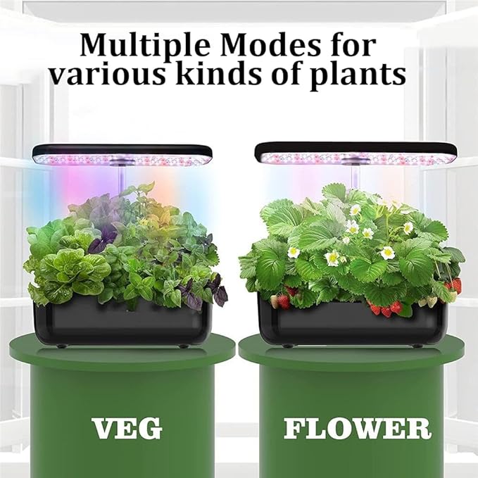 Hydroponics Growing System, 12 Pods Indoor Herb Garden with Grow Light, Smart Garden Germination Kit, Automatic Timer & Height Adjustable, for Home Kitchen Gardening White (White)