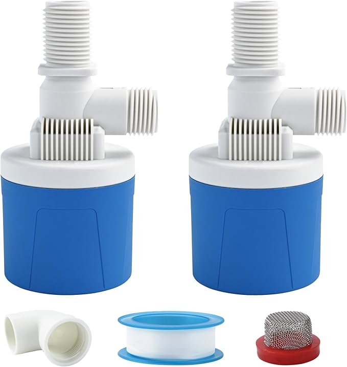 2Pcs 3/4" Top Inlet Water Float Valve, Automatic-Control Water Level Valve, Lightweight Aquapulse Control Tools for Livestock Water Tank, Swimming Pool,Aquaculture,Garden Irrigation Systems
