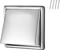 VEVOR 6 inch External Extractor Wall Vent Cover, Square AC Vent Gable Cover, Premium Stainless Steel & with Built-in a Protection Screen, for House,Bathroom,Garage,Kitchen,Basement (1 Pack, Silver)