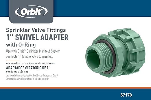 Orbit 57178 1" Male Adapter with O-ring for Orbit Valve Manifold System with Swivel Connection