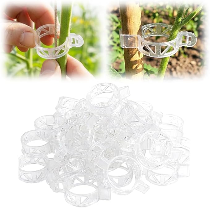 Plant Support Clips Reusable Garden Clips, Tomato Support Clips for String Trellis for Climbing Plants Outdoor Indoor Plant Flowers Stem Vine Fixing Clips (300 PCS)