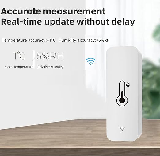 4-Pack WiFi Temperature Humidity Sensor: Indoor Thermometer Hygrometer with App Alert, Free Data Storage Export, Smart Temperature Humidity Monitor for Home Pet Greenhouse, Compatible with Alexa