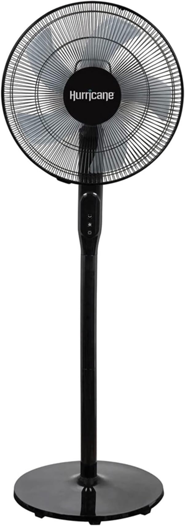Hurricane Oscillating Pedestal Stand Fan, 12-Speed Cooling Unit, 16", Black - With Remote Control, Adjustable Tilt & Height, for Home, Bedroom, Office & Dorm